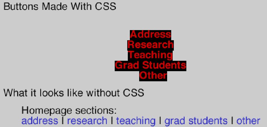 the CSS example using WebTV simulator
