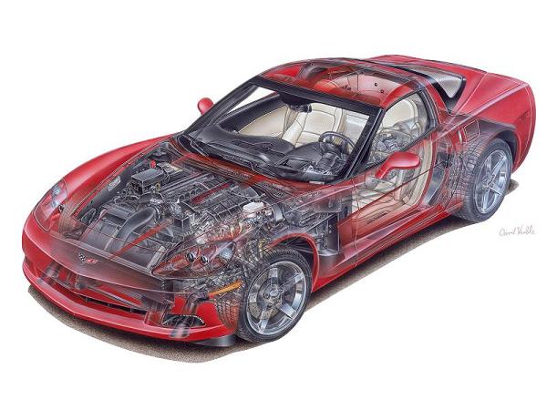 A Cutaway Picture of the New 2005 Corvette